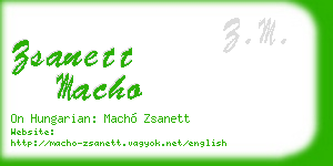 zsanett macho business card